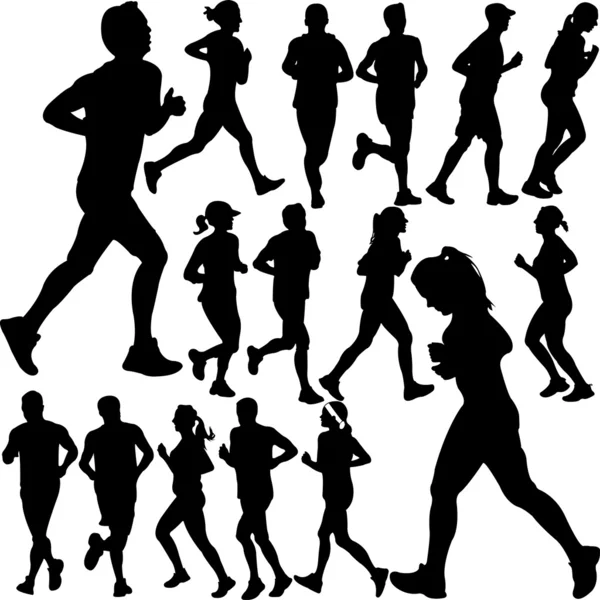 Personas corriendo colección — Vector de stock