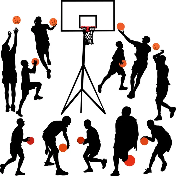 Jugadores de baloncesto — Vector de stock