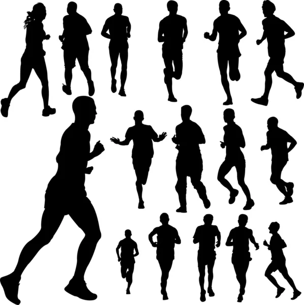 Gente corriendo — Archivo Imágenes Vectoriales