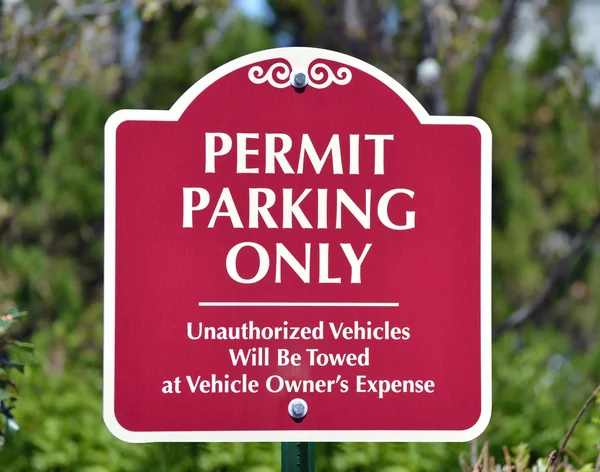 Permit Parking Only — Stock Photo, Image