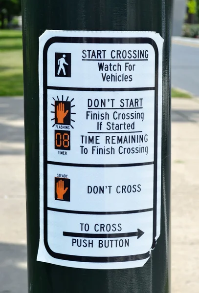 Crosswalk teken — Stockfoto