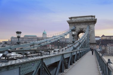 Budapeşte gece ve zincir köprü