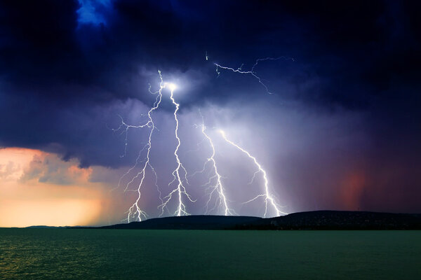 storm over the lake Balaton