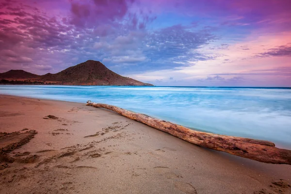 Praia de Genoveses e mar-Espanha-Almeria-Cabo de Gata parque natural — Fotografia de Stock