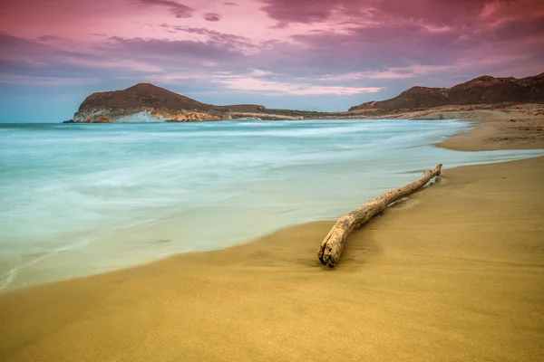 Praia de Genoveses e mar-Espanha-Almeria-Cabo de Gata parque natural — Fotografia de Stock