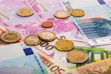 para euro sikke ve banknot