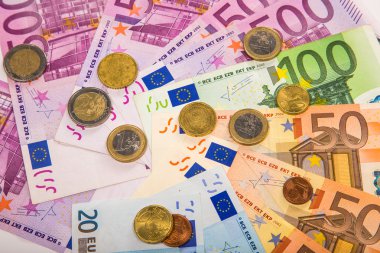 para euro sikke ve banknot