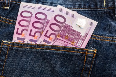 Euro banknot Jeans arka cebimde