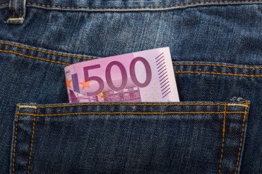Euro banknot Jeans arka cebimde