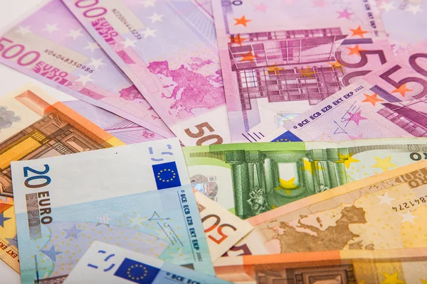 Pénz euróérmék és -bankjegyek — Stock Fotó
