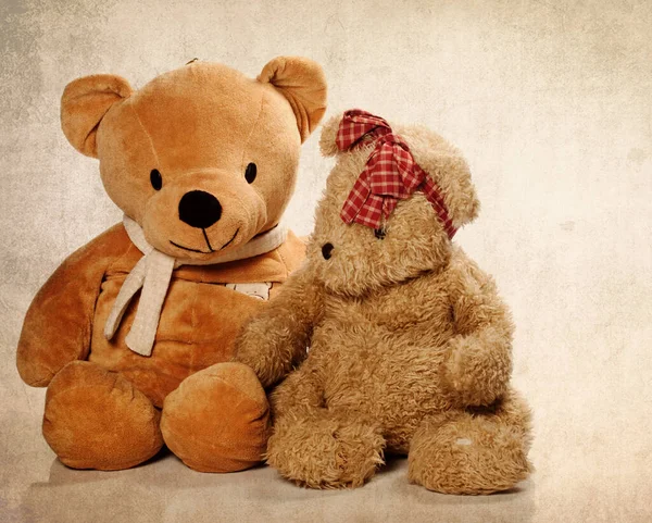 Urso Bonito Teddy Fundo Grunge — Fotografia de Stock