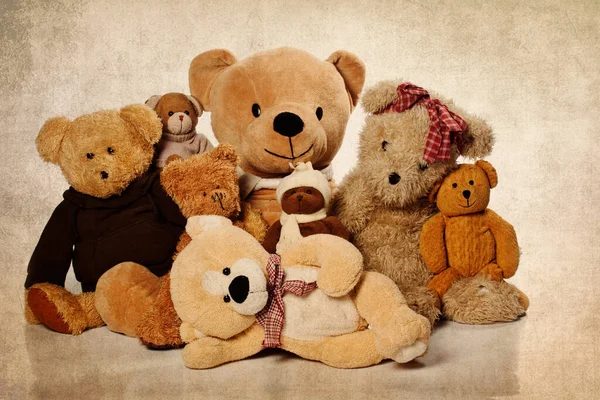 Cute Teddy Bear Grunge Background — Stock Photo, Image