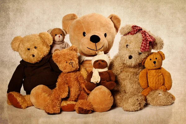 Cute Teddy Bear Grunge Background — Stock Photo, Image
