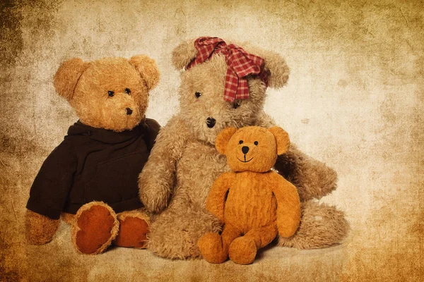 Lindo Oso Peluche Fondo Grunge — Foto de Stock