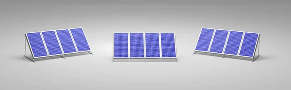 Ilustración Paneles Solares Aislados Sobre Fondo Blanco Conjunto Paneles Solares —  Fotos de Stock