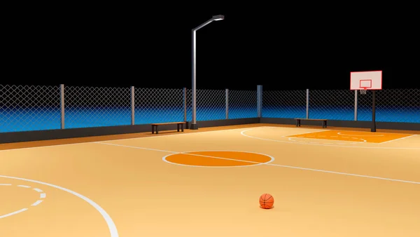 Terrain Basket Rue Concept Équipe Sportive Illustration — Photo