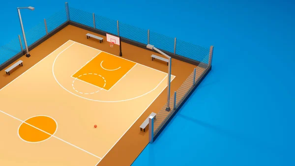 Terrain Basket Rue Concept Équipe Sportive Illustration — Photo