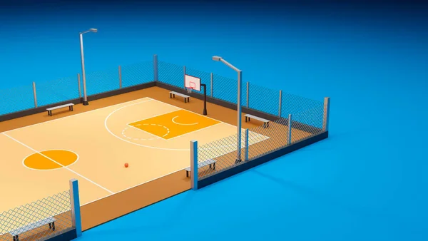 Terrain Basket Rue Concept Équipe Sportive Illustration — Photo