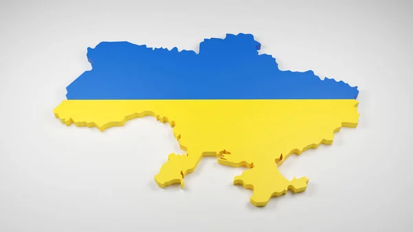 Ukraina Mapa Flagą Ilustracja — Zdjęcie stockowe