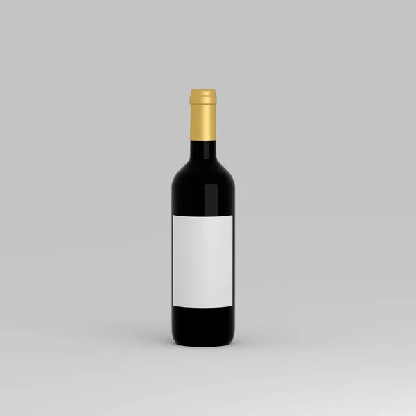 Blanco Wijnfles Met Mock Plaats Witte Achtergrond Product Alcohol Drank — Stockfoto