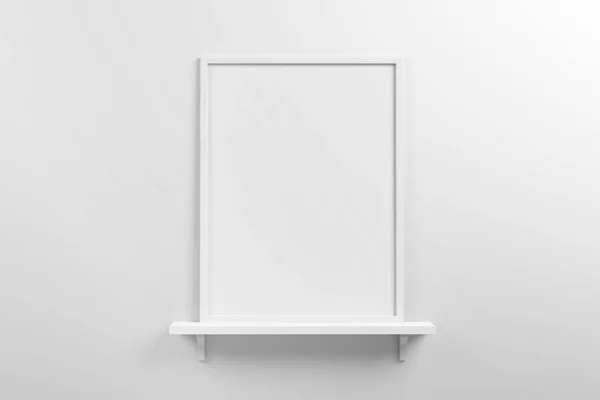 Kleine Verticale Witte Houten Frame Mockup Scandinavische Stijl Interieur Een — Stockfoto