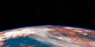 Uzayın derinliklerindeki prosedür gezegeninin yüzeyi. Dış karanlık uzay duvar kağıdı.