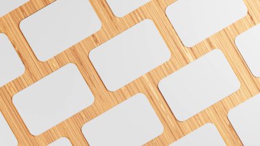 Beyaz Kartvizit yığınları, 3d render