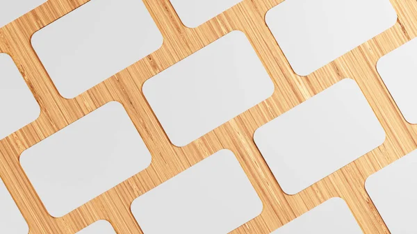 Stacks White Business Cards Rendering — Stock Photo, Image