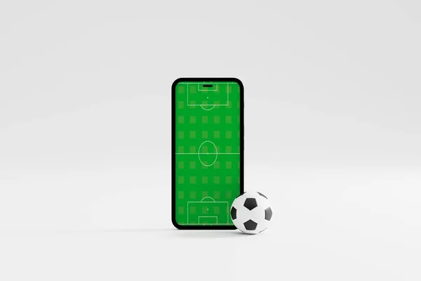 이동하는 미식축구 축구공 온라인 스포츠 가일치 합니다 실시간 모바일 앱으로 — 스톡 사진