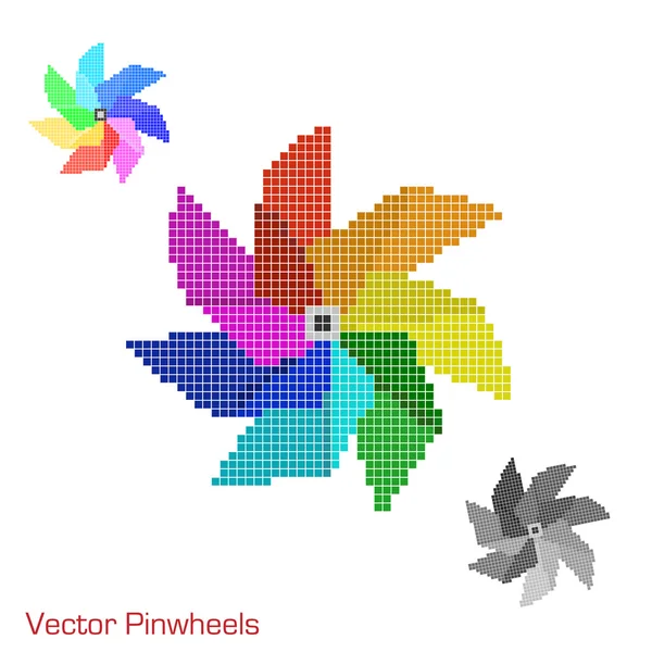 Mosaic Pinwheels — Stock Vector