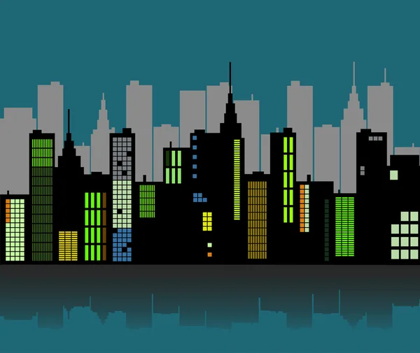 Retro City Skyline — Stock Photo, Image