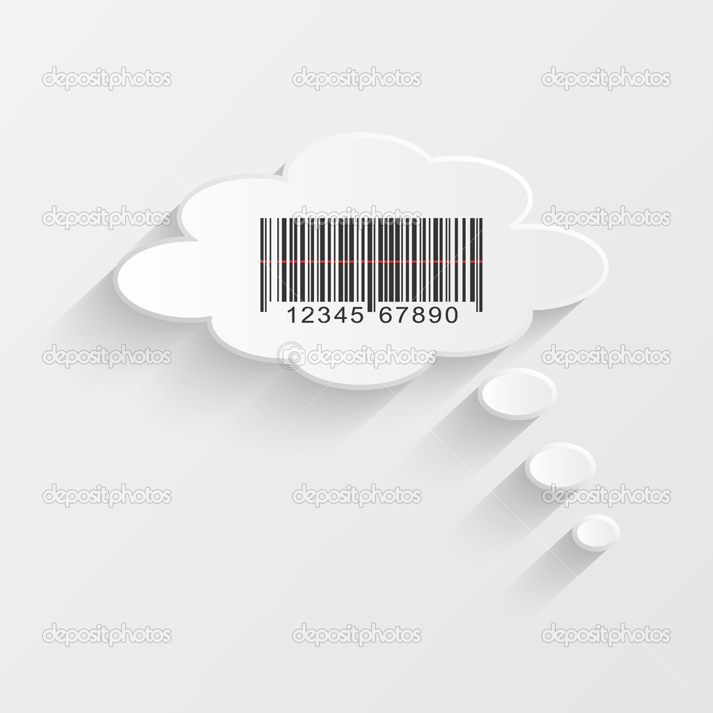 Barcode Chat Bubble, Vector Illustration