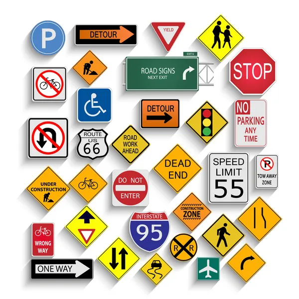 Road Signs — Stock Vector