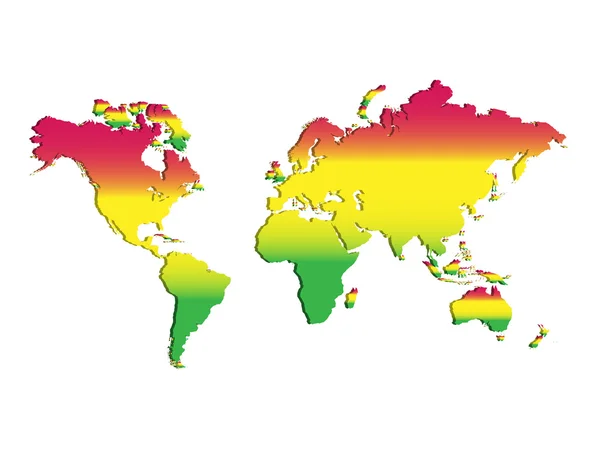 Dünya harita rastafari — Stok Vektör