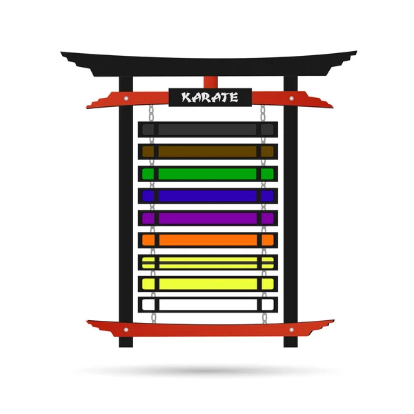 Bastidor de cinturón de karate — Vector de stock