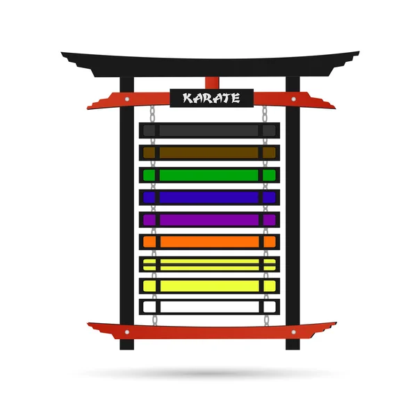 Karate bälte rack — Stock vektor
