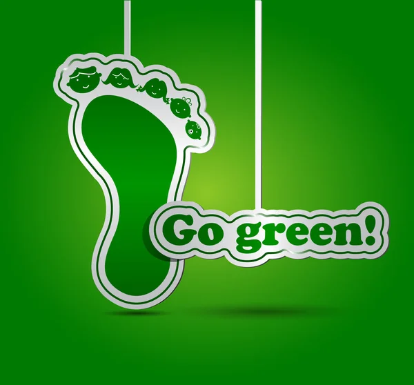 Go groene kaart - ecologie concept — Stockvector