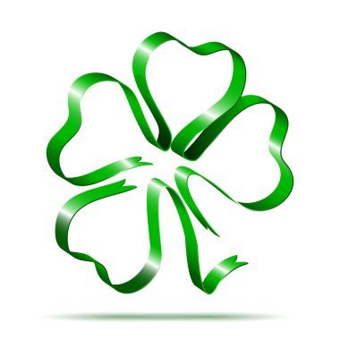 Four-leaf clover shape from ribbon clipart