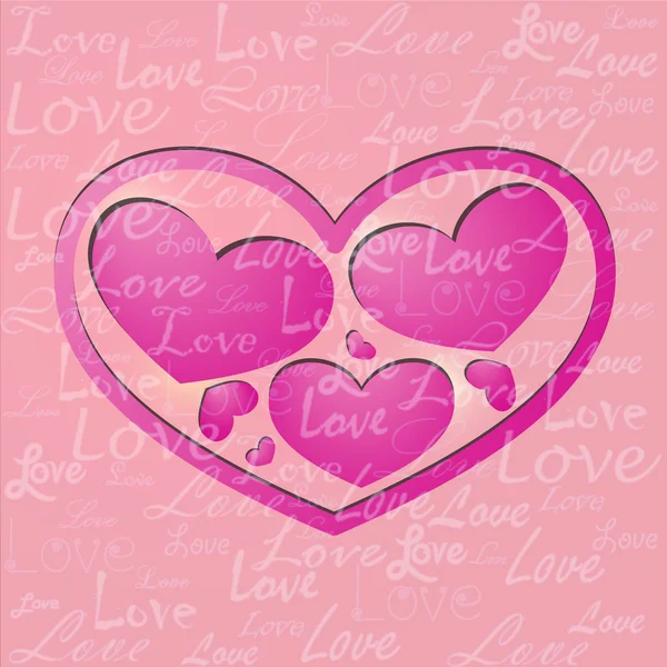 Pink Valentines day card — Stockvector