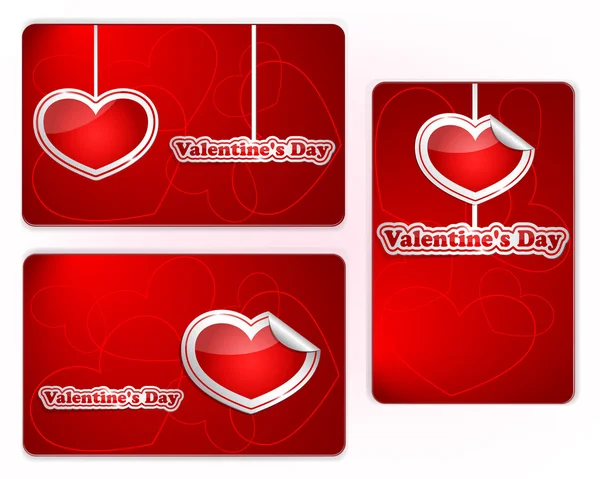 Conjunto de tarjetas de regalo para San Valentín — Vector de stock