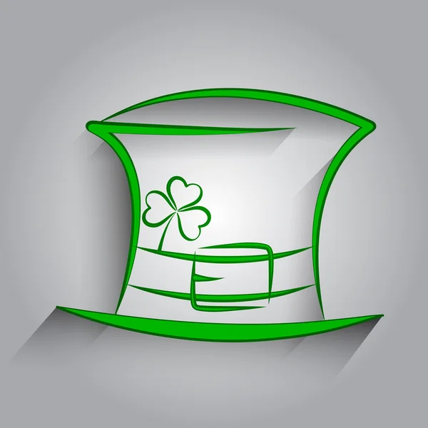 St. Patrick's Day hat with clover — Stock Vector