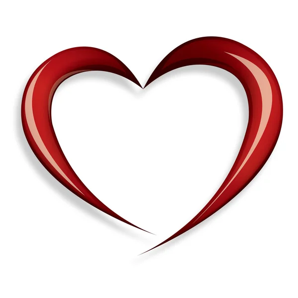 Elegante forma di cuore rosso — Vettoriale Stock