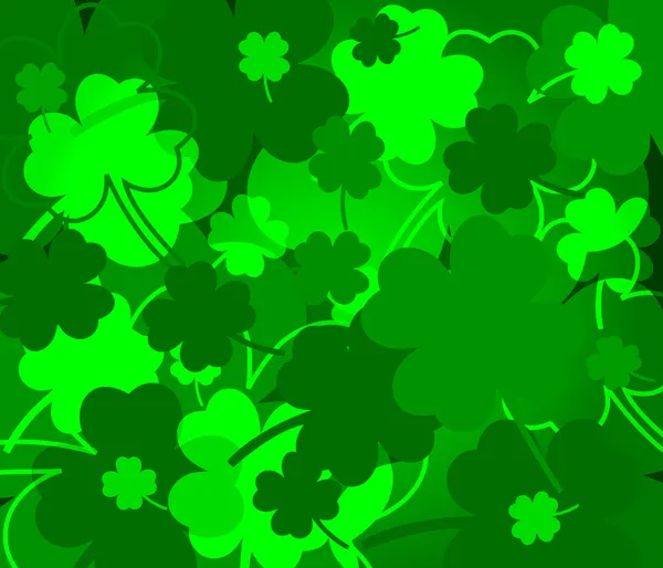 St. Patrick's day background with clovers — Stock Vector