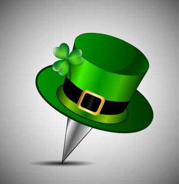 St. Patrick's Day push pin clipart