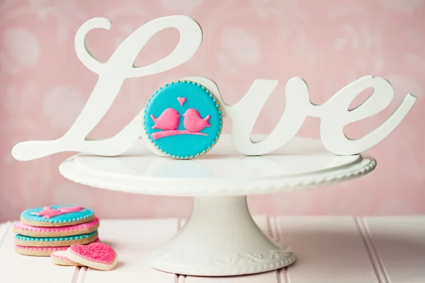 Lovebird soubory cookie — Stock fotografie