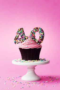 40th birthday cupcake clipart