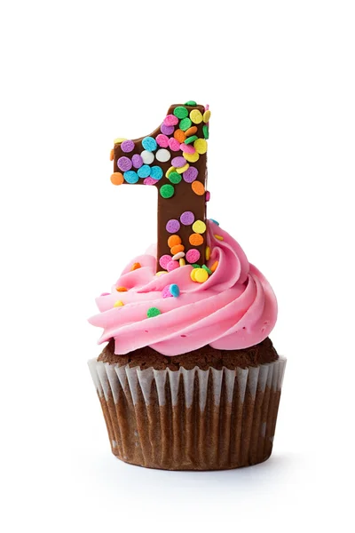 First birthday cupcake — Stock Photo, Image