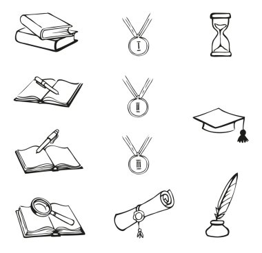 Vector graphic symbols of education
