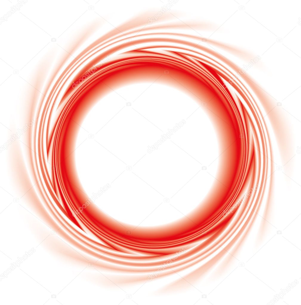 Vector background. Abstract round frame of red stripes