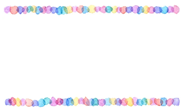 Aquarel frame van gekleurde druppels — Stockfoto